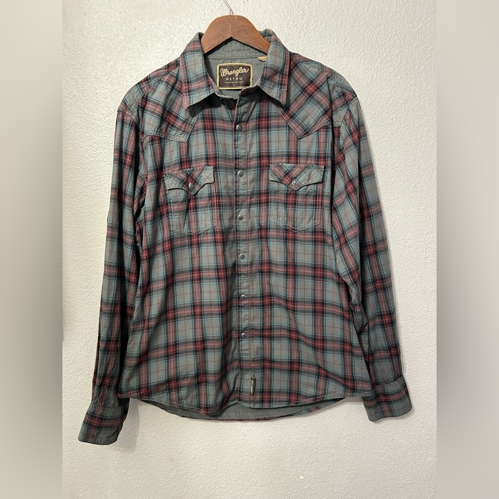 Wrangler Retro Plaid Snap Shirt Men’s Large